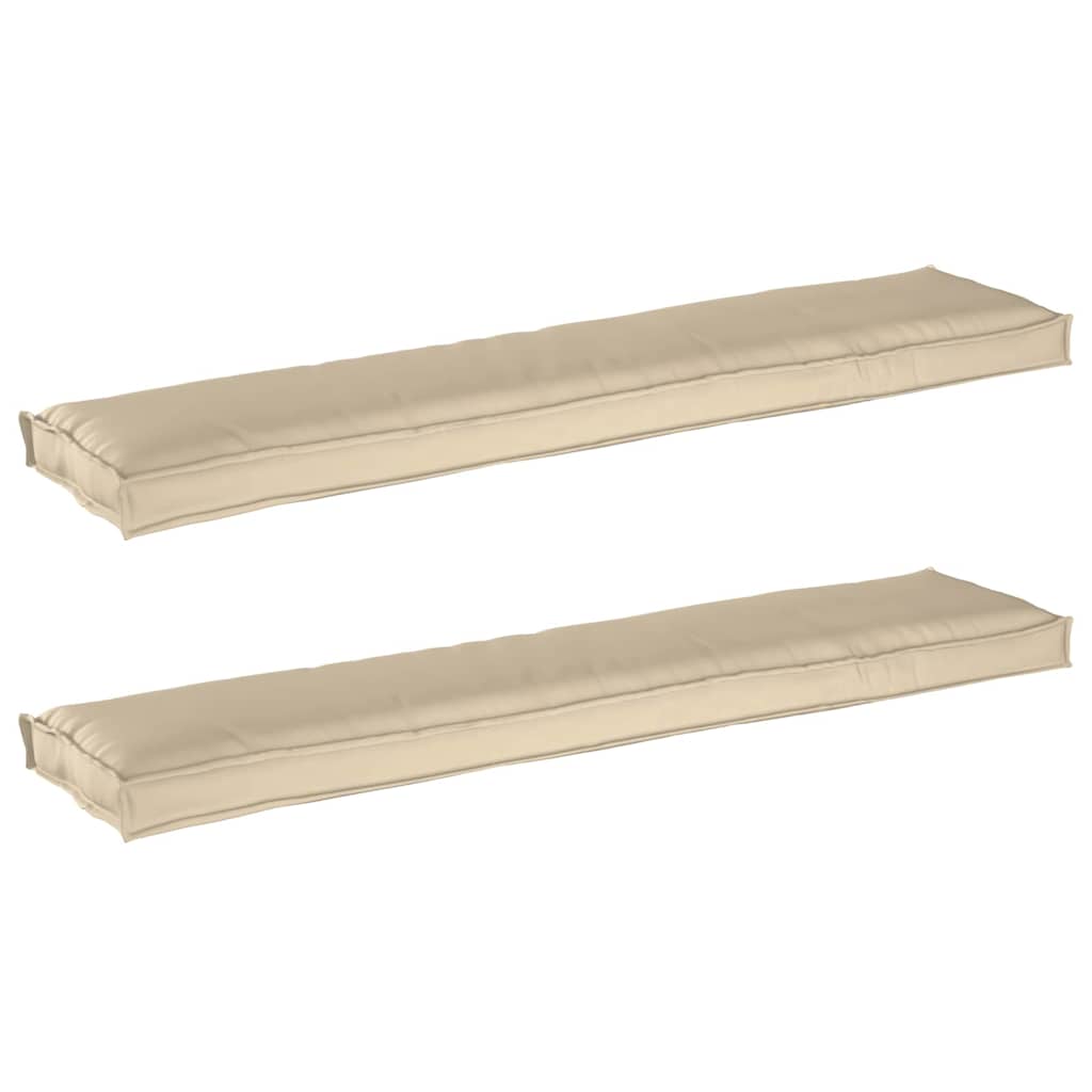 Set di Cuscini per Pallet 2 pcs Beige 180 x 40 x 8 cm