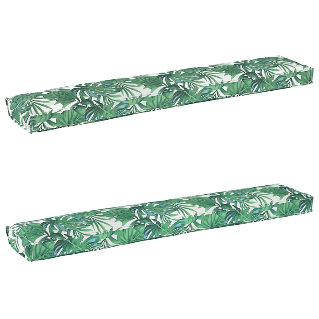 Set di Cuscini per Pallet 2 pcs Motivo Foglia 200 x 40 x 8 cm