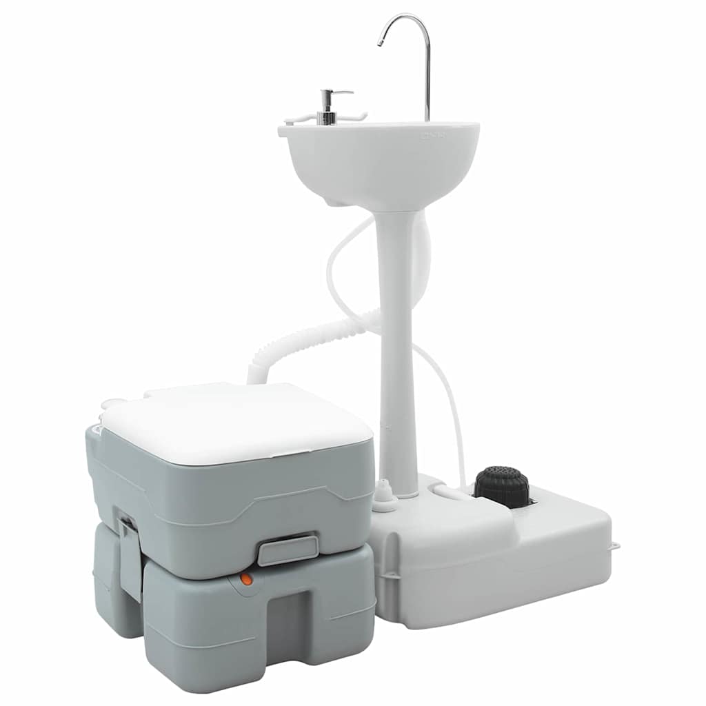 Set di toilette per il campeggio 2 pcs Grigio