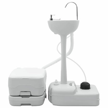 Set di toilette per il campeggio 2 pcs Grigio e Bianco