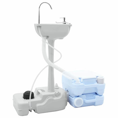 Set di toilette per il campeggio 2 pcs Blu e Bianco