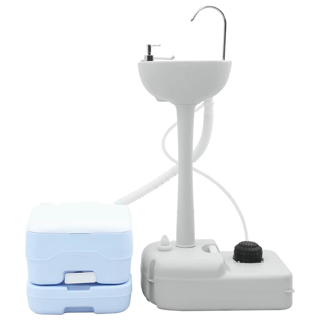Set di toilette per il campeggio 2 pcs Blu e Bianco