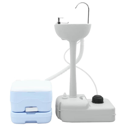 Set di toilette per il campeggio 2 pcs Blu e Bianco