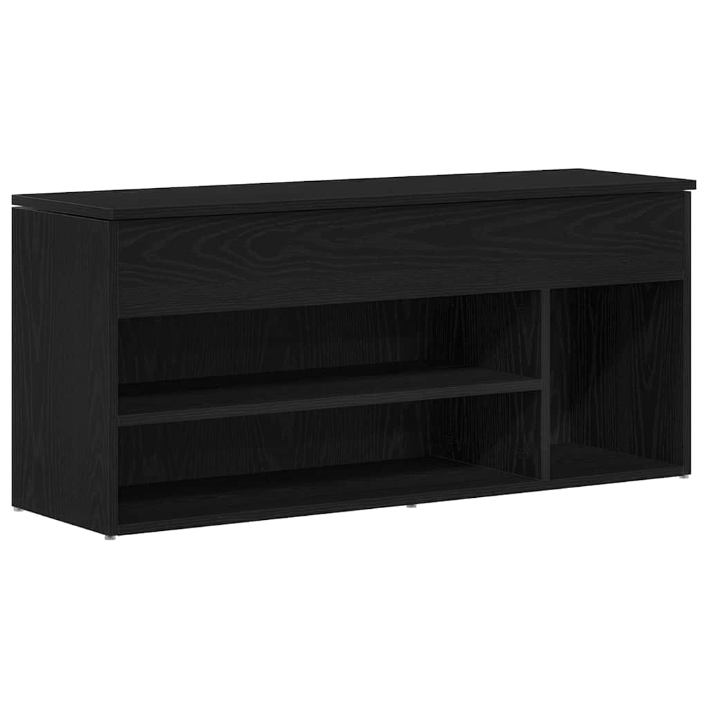 Scarpiera Rovere Nero 102x30,5x45 cm in Legno Multistrato