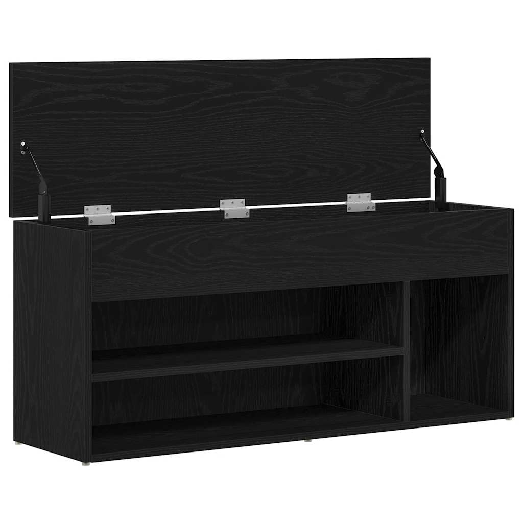 Scarpiera Rovere Nero 102x30,5x45 cm in Legno Multistrato
