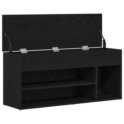 Scarpiera Rovere Nero 102x30,5x45 cm in Legno Multistrato