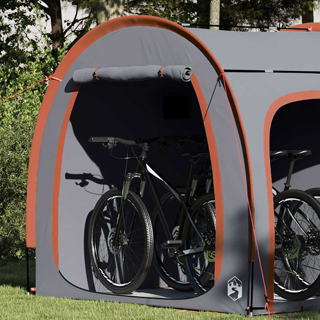 Tenda porta biciclette Grigio e arancione 218 x 156 x 180 cm