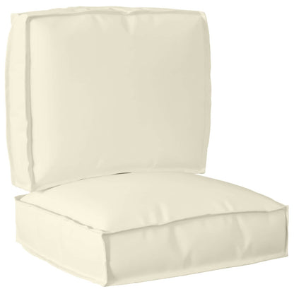 Set di Cuscini per Pallet 2 pcs Crema Tessuto Oxford