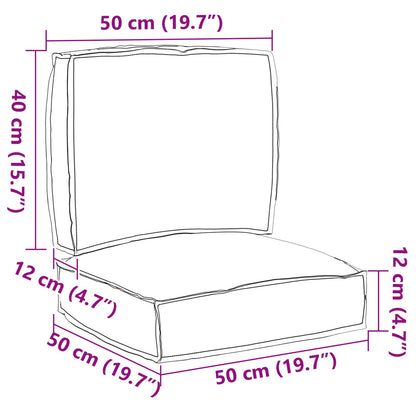 Set di Cuscini per Pallet 2 pcs Blu Reale Tessuto Oxford