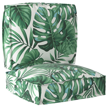 Set di Cuscini per Pallet Floreale 2 pcs Motivo Foglia Verde