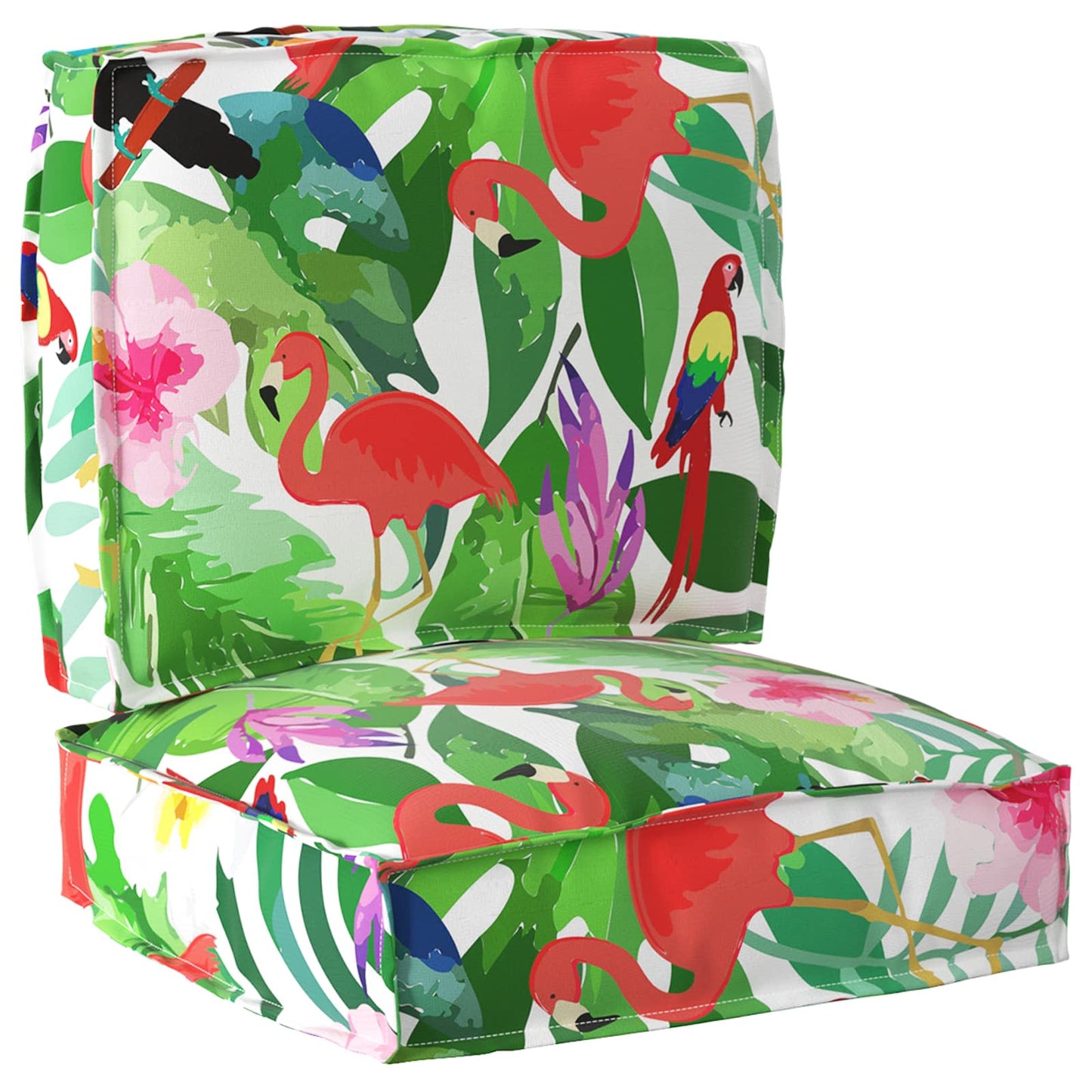 Set di Cuscini per Pallet Floreale 2 pcs Giungla Tropicale