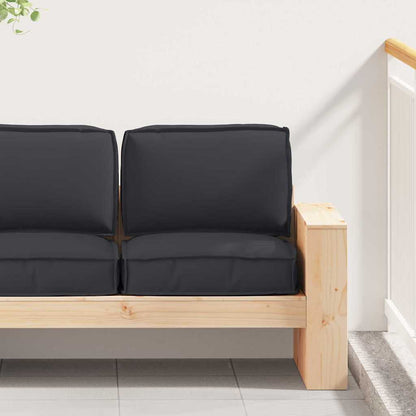 Set di Cuscini per Pallet 2 pcs Nero Tessuto Oxford