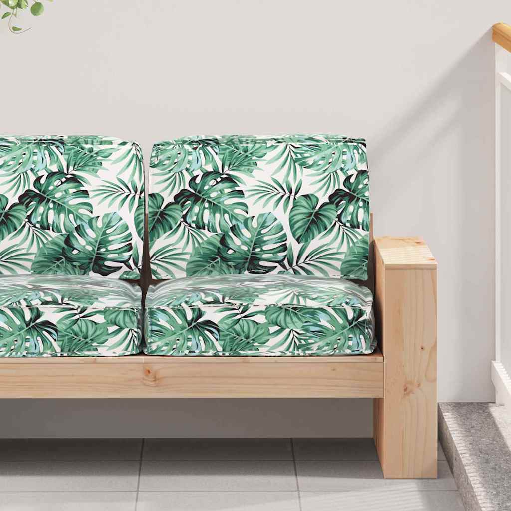 Set di Cuscini per Pallet Floreale 2 pcs Motivo Foglia Verde