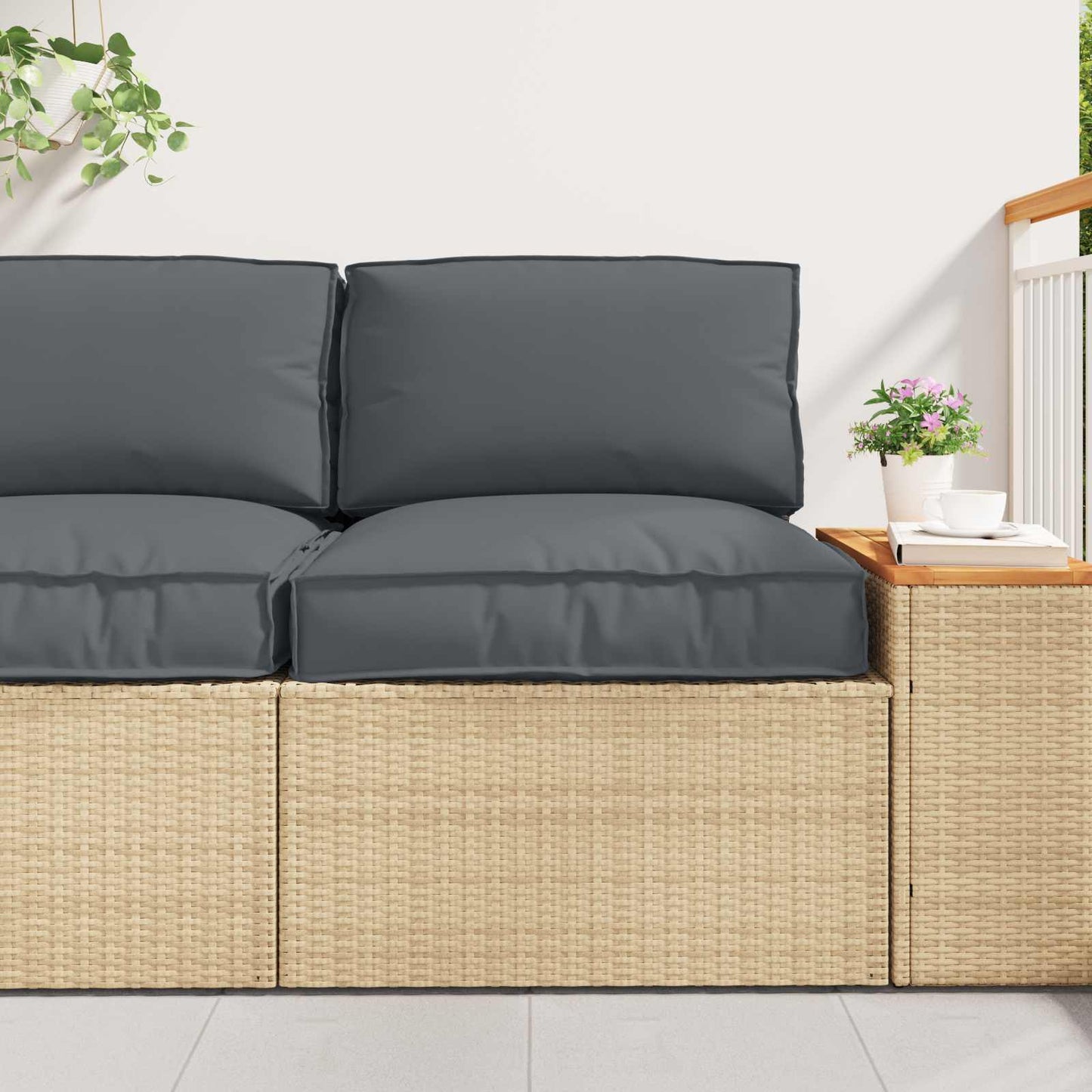 Set di Cuscini per Pallet 2 pcs Antracite Tessuto Oxford
