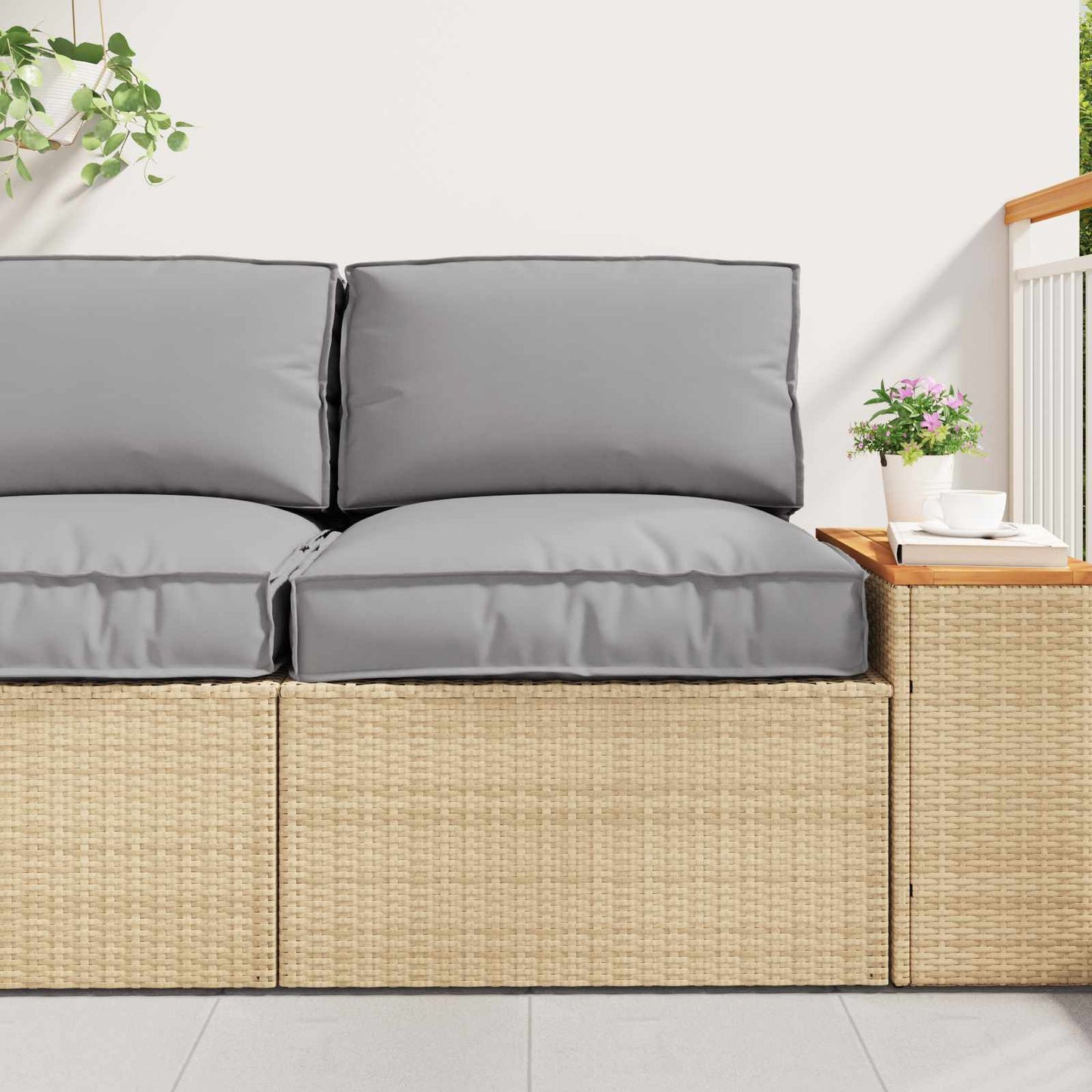 Set di Cuscini per Pallet 2 pcs Grigio Tessuto Oxford