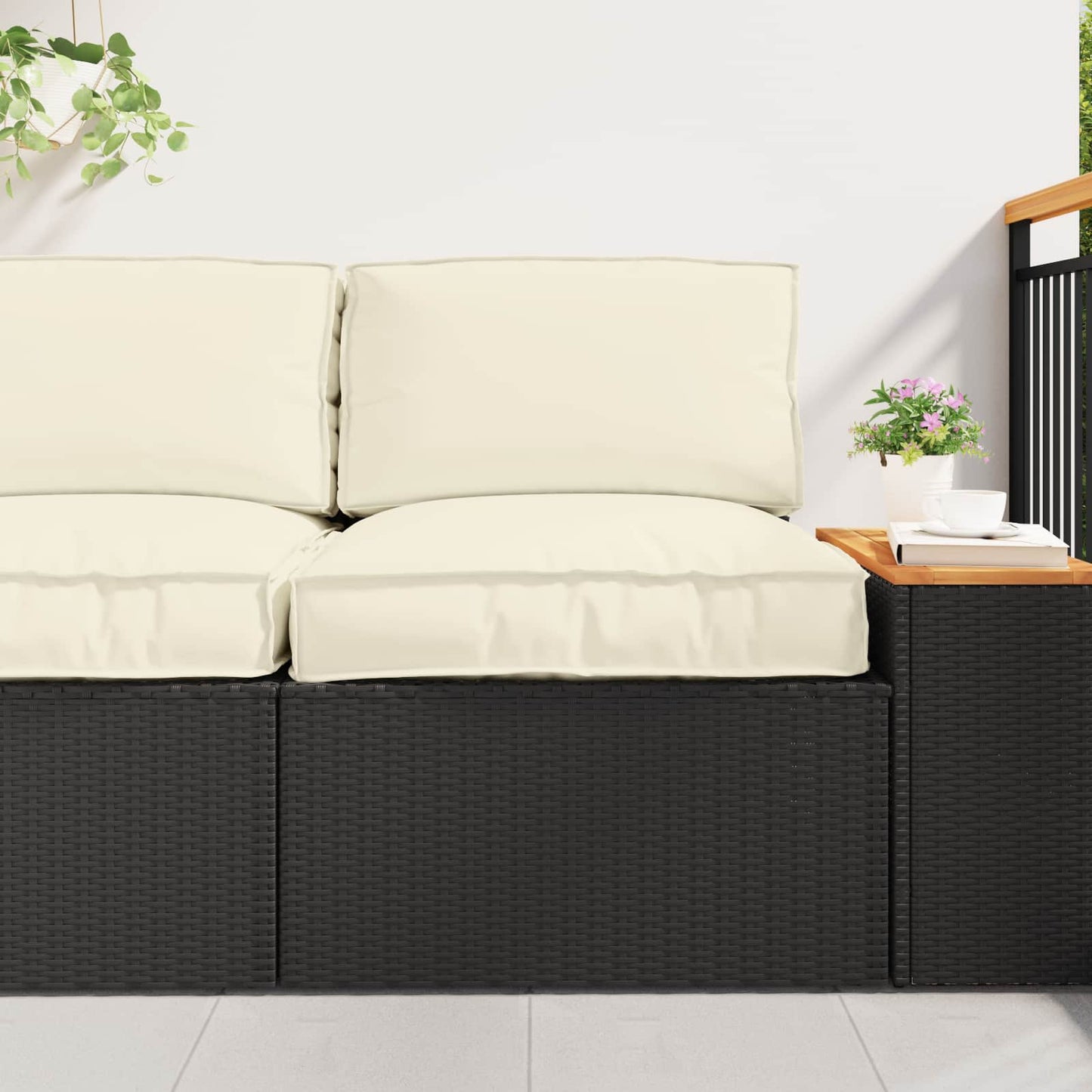 Set di Cuscini per Pallet 2 pcs Crema Tessuto Oxford