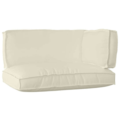 Set di Cuscini per Pallet 3 pcs Crema Tessuto Oxford