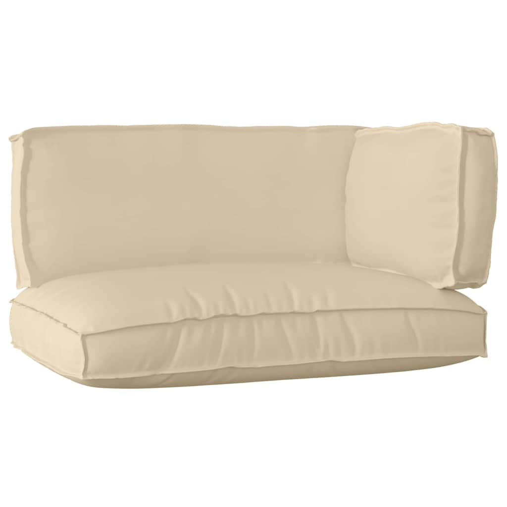 Set di Cuscini per Pallet 3 pcs Beige Tessuto Oxford