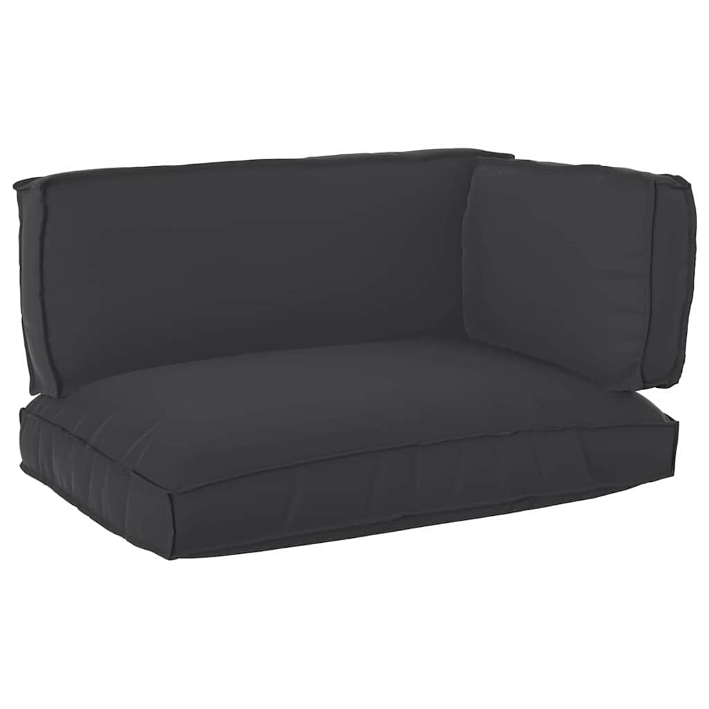 Set di Cuscini per Pallet 3 pcs Nero Tessuto Oxford