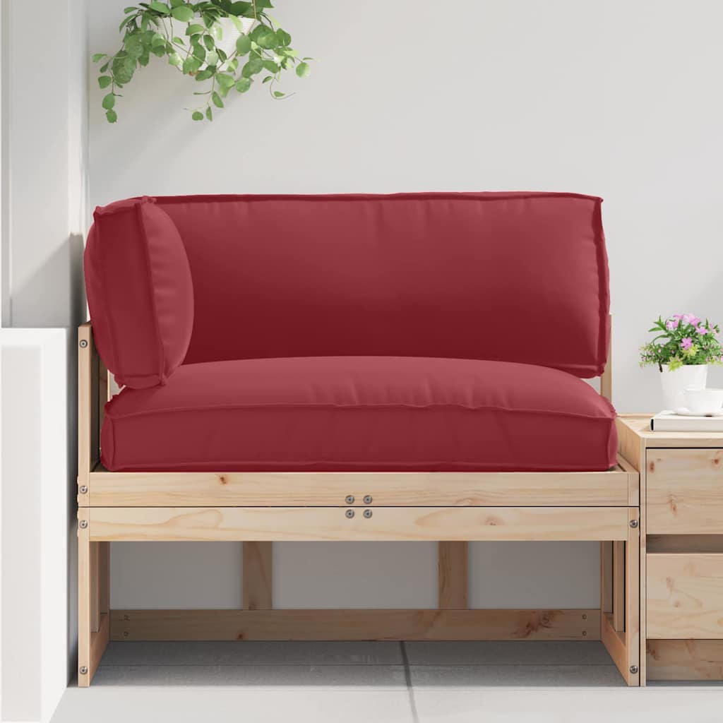 Set di Cuscini per Pallet 3 pcs Rosso Vino Tessuto Oxford