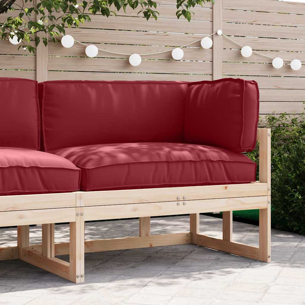 Set di Cuscini per Pallet 3 pcs Rosso Vino Tessuto Oxford
