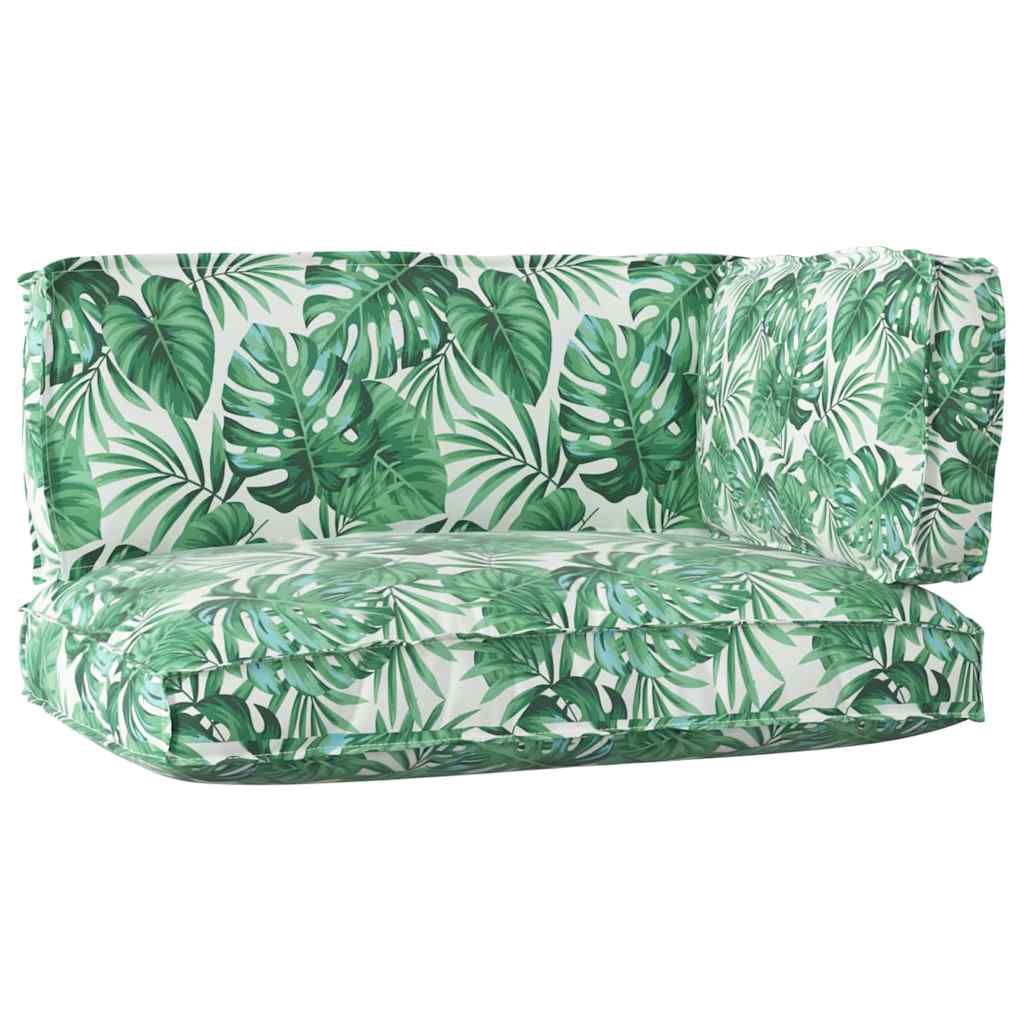Set di Cuscini per Pallet Floreale 3 pcs Motivo Foglia Verde