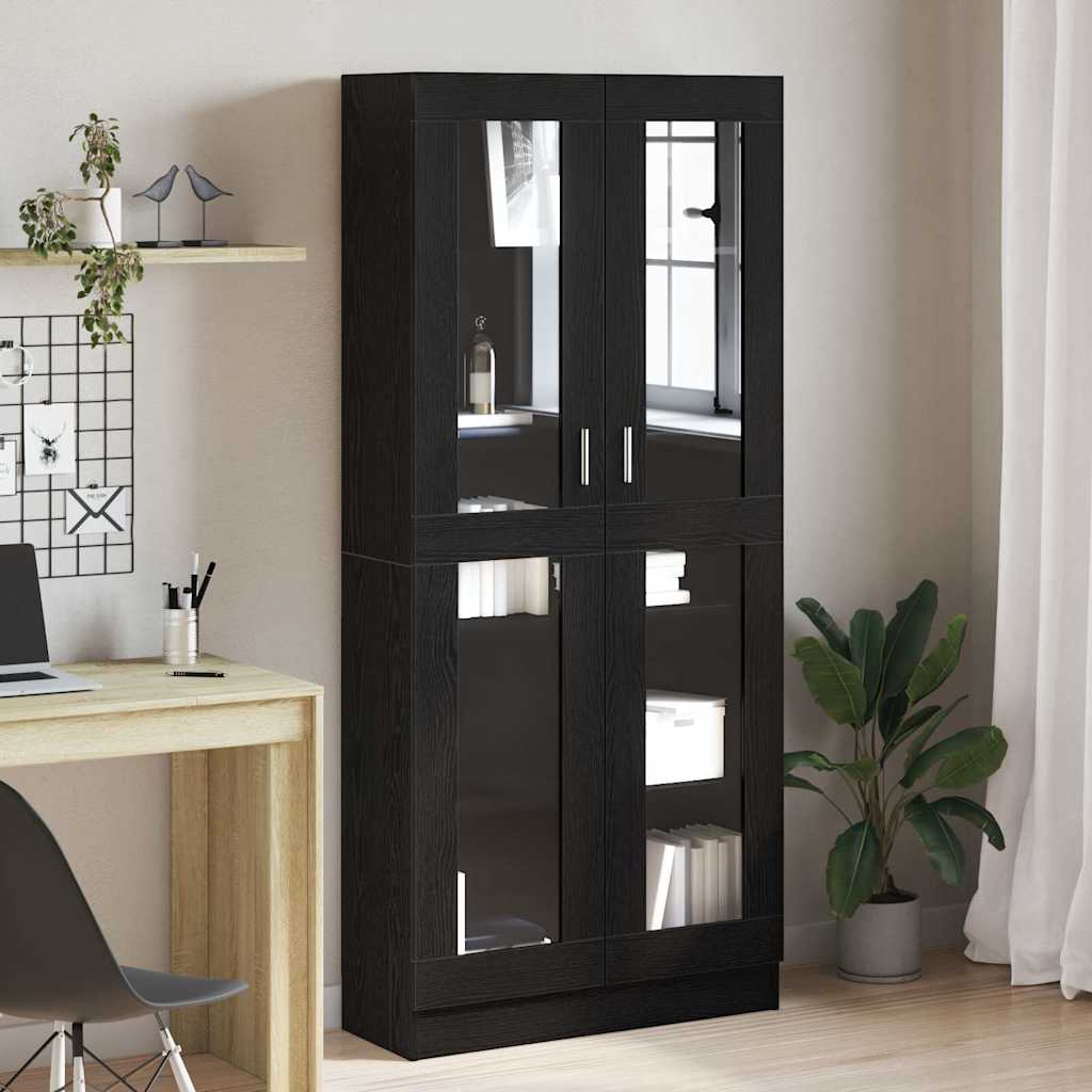 Armadio per Libri Rovere nero 82,5 x 30,5 x 185 cm