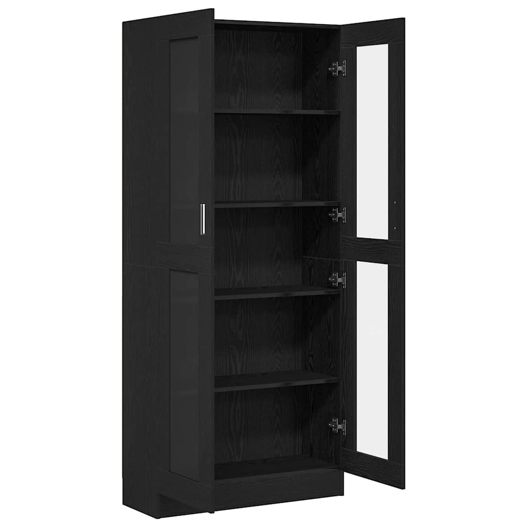 Armadio per Libri Rovere nero 82,5 x 30,5 x 185 cm