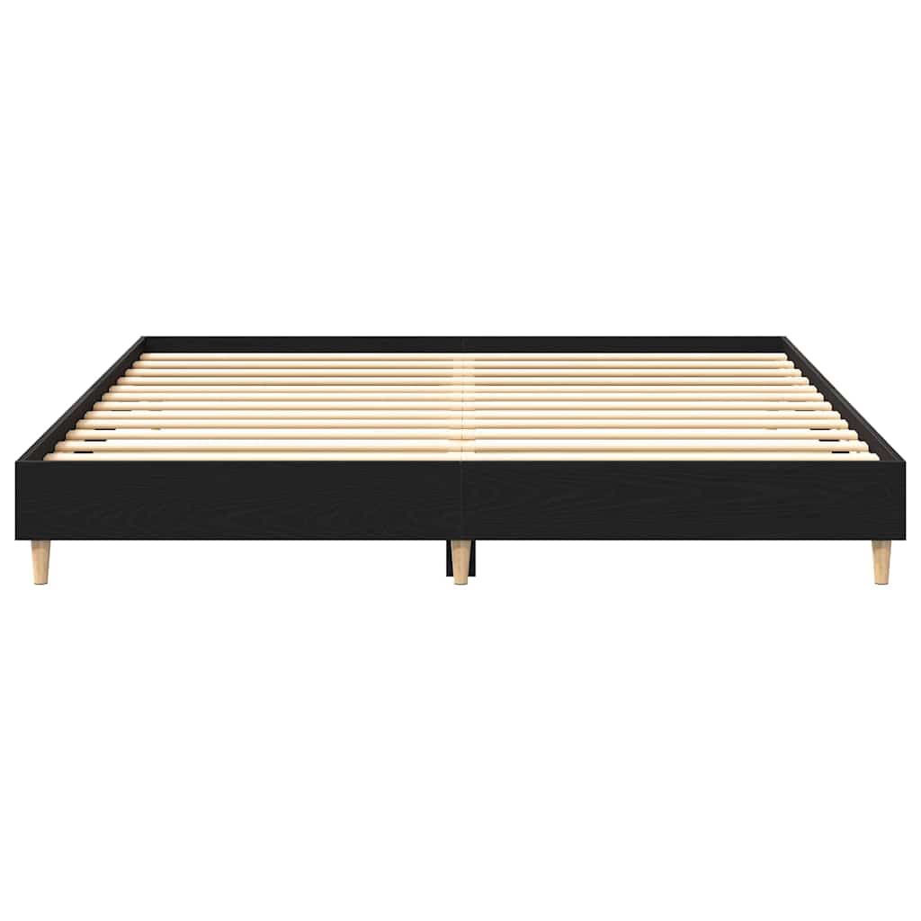 Struttura del letto Rovere Nero 203 x 203 x 25 cm