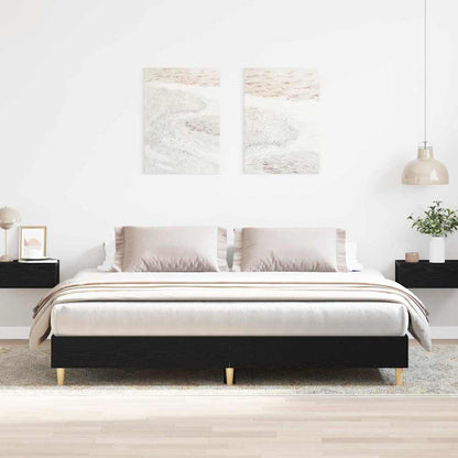 Struttura del letto Rovere Nero 203 x 163 x 25 cm
