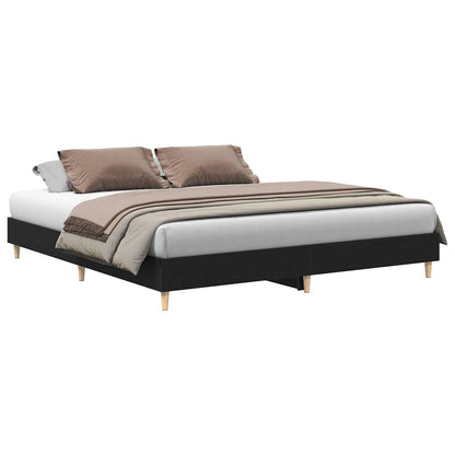 Struttura del letto Rovere Nero 203 x 163 x 25 cm