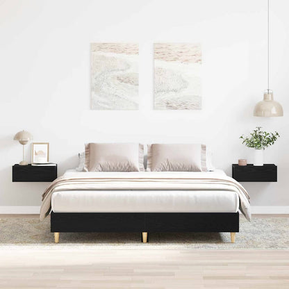 Struttura del letto Rovere Nero 203 x 143 x 25 cm