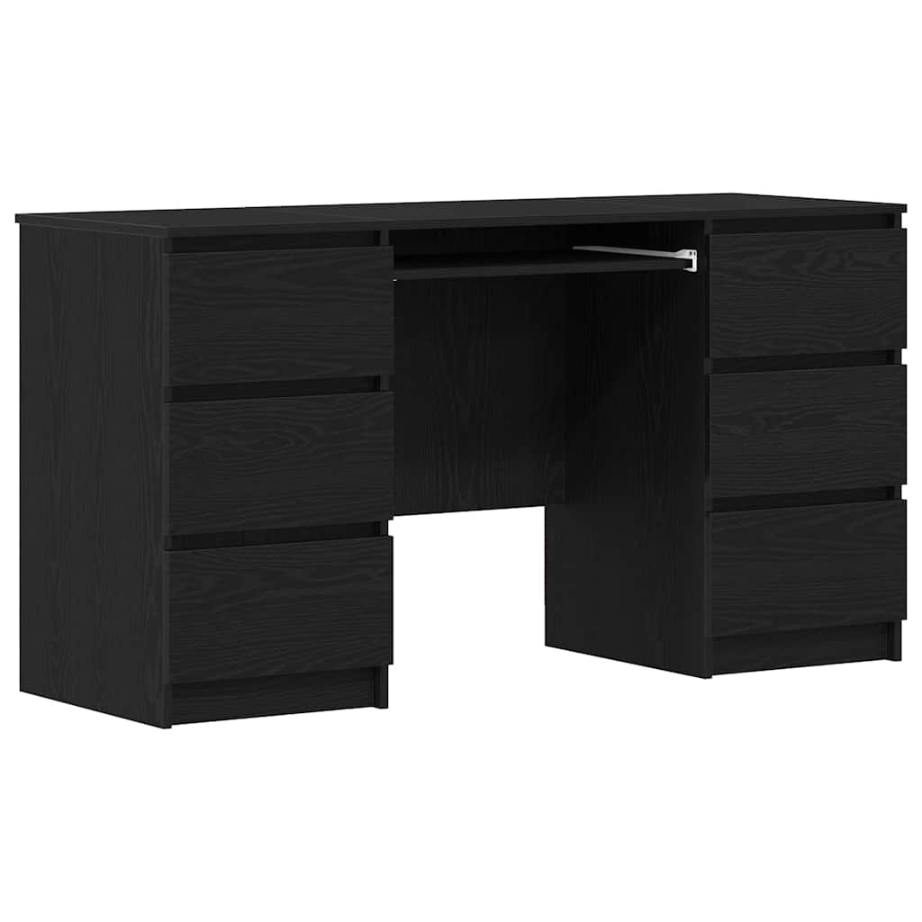 Scrivania Rovere Nero 140 x 50 x 76 cm Legno multistrato