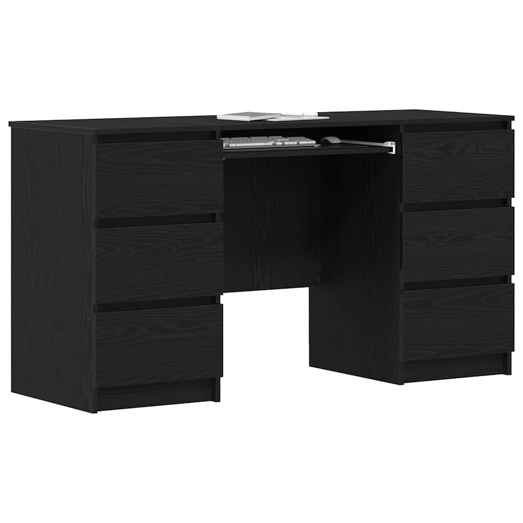 Scrivania Rovere Nero 140 x 50 x 76 cm Legno multistrato
