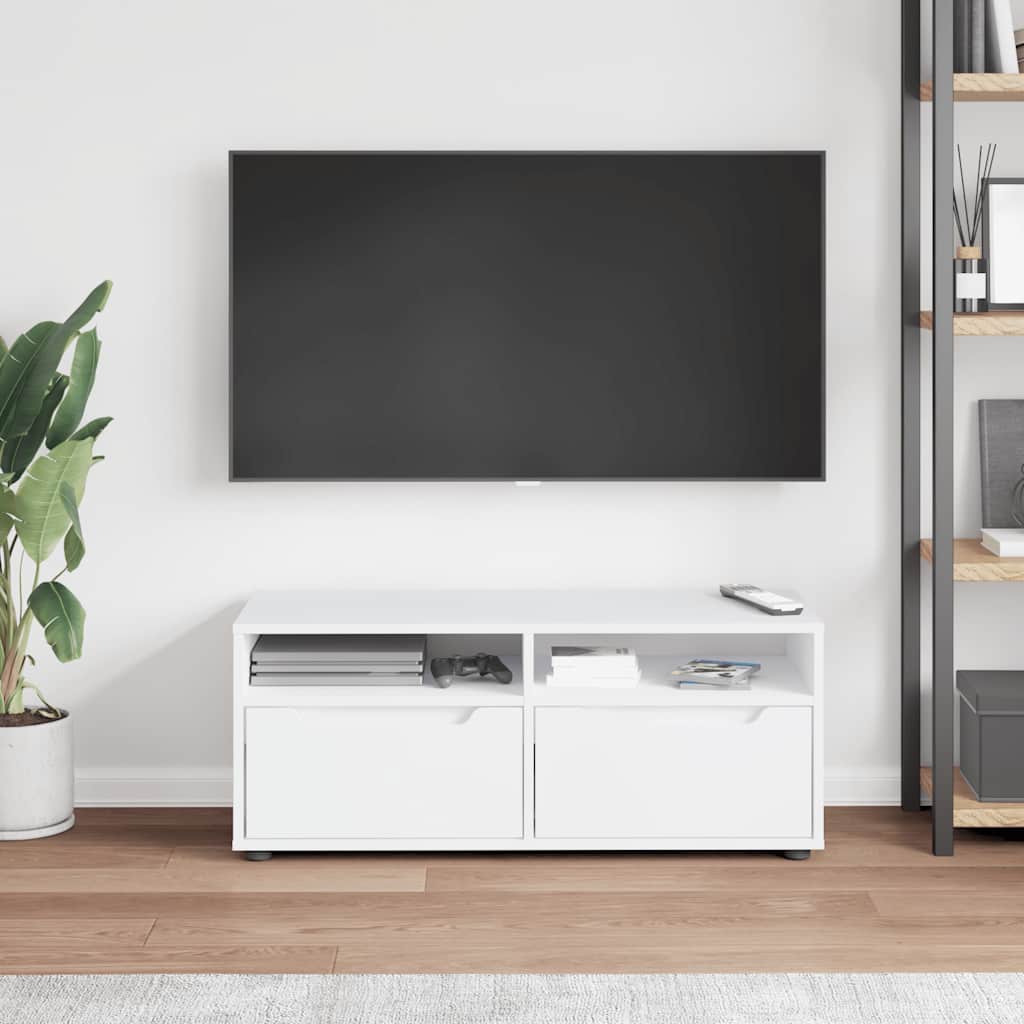 Mobile TV VISNES Bianco 100x40x38 cm in Legno Multistrato