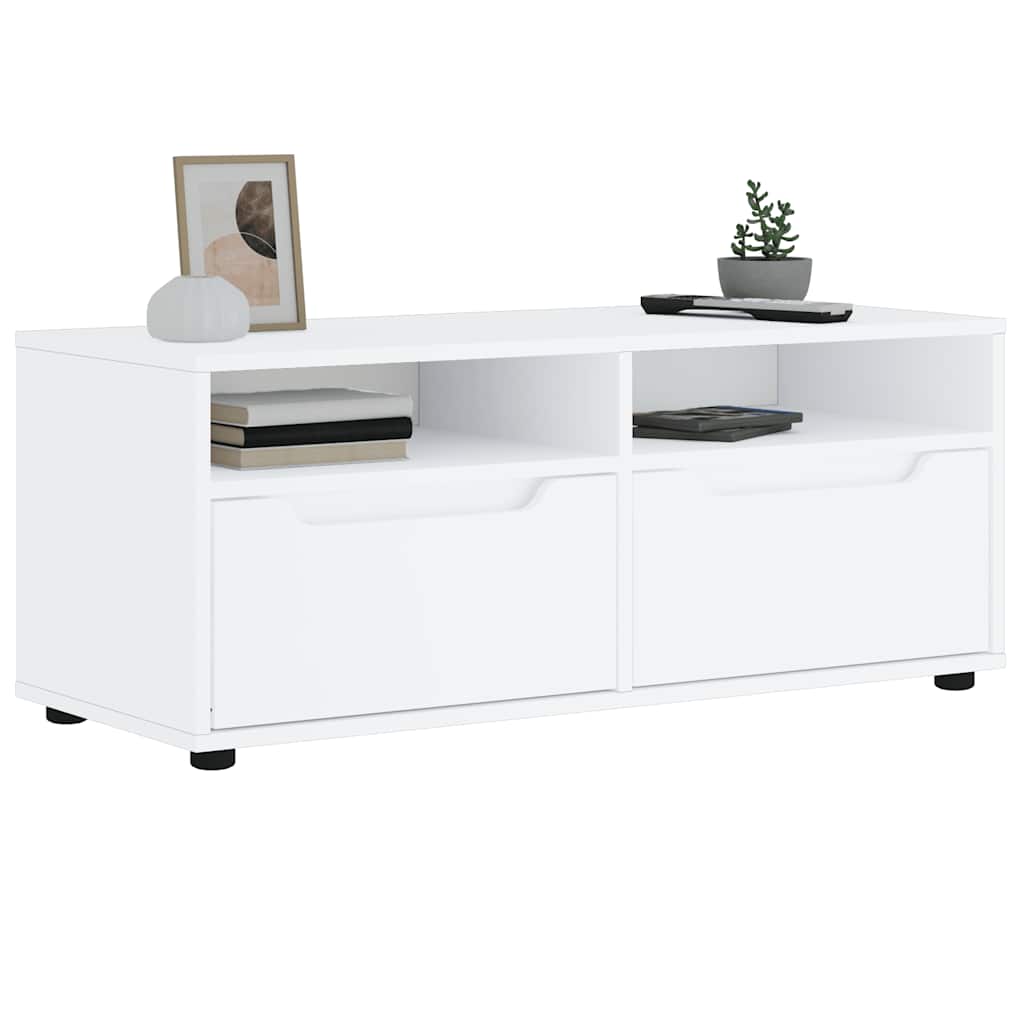 Mobile TV VISNES Bianco 100x40x38 cm in Legno Multistrato