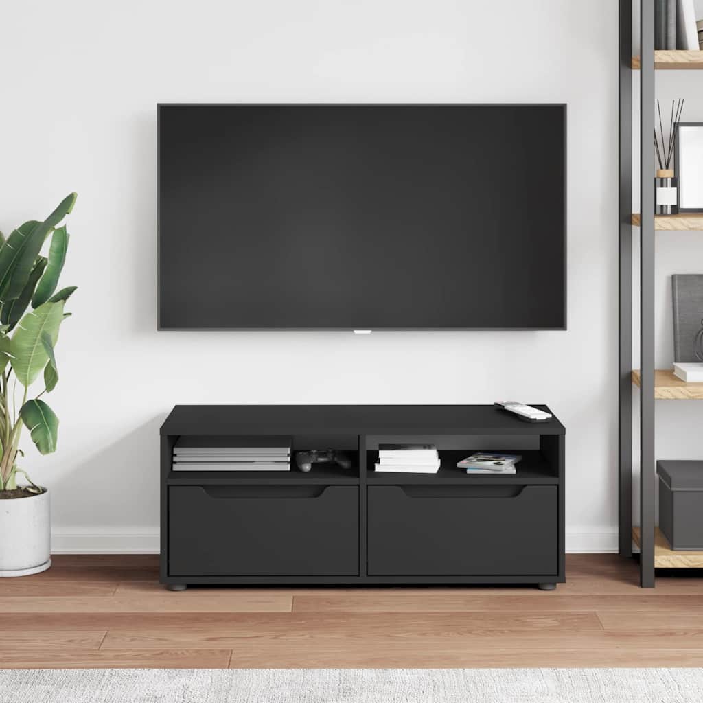 Mobile TV VISNES Nero 100x40x38 cm in Legno Multistrato