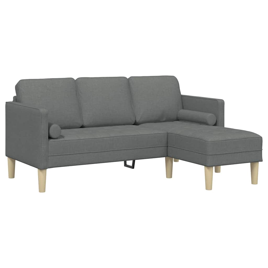 Set di divani con cuscino Grigio scuro Poliestere