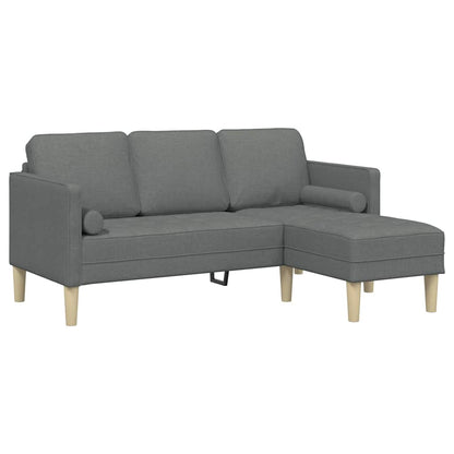 Set di divani con cuscino Grigio scuro Poliestere