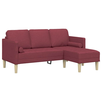 Set di divani con cuscino Rosso Vino Poliestere