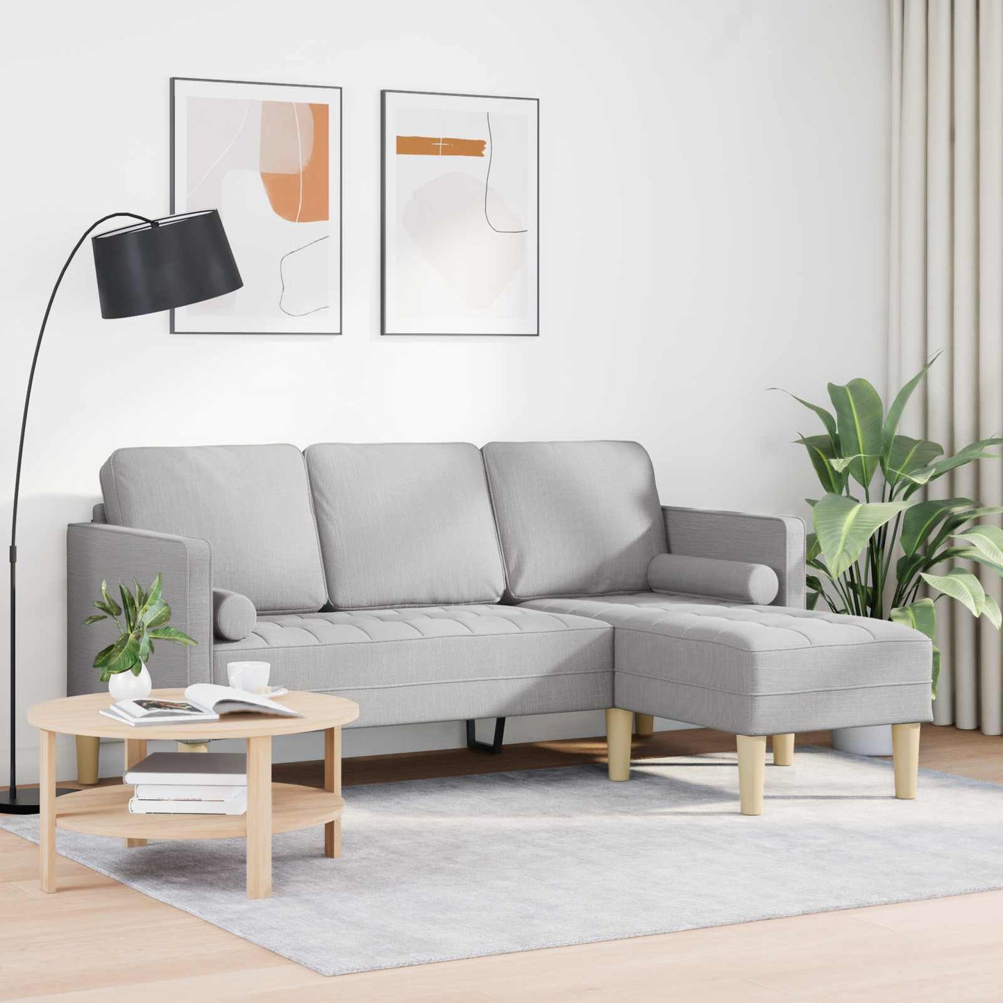 Set di divani con cuscino Grigio Nuvola Poliestere