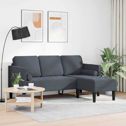 Set di divani con cuscino Grigio scuro Poliestere