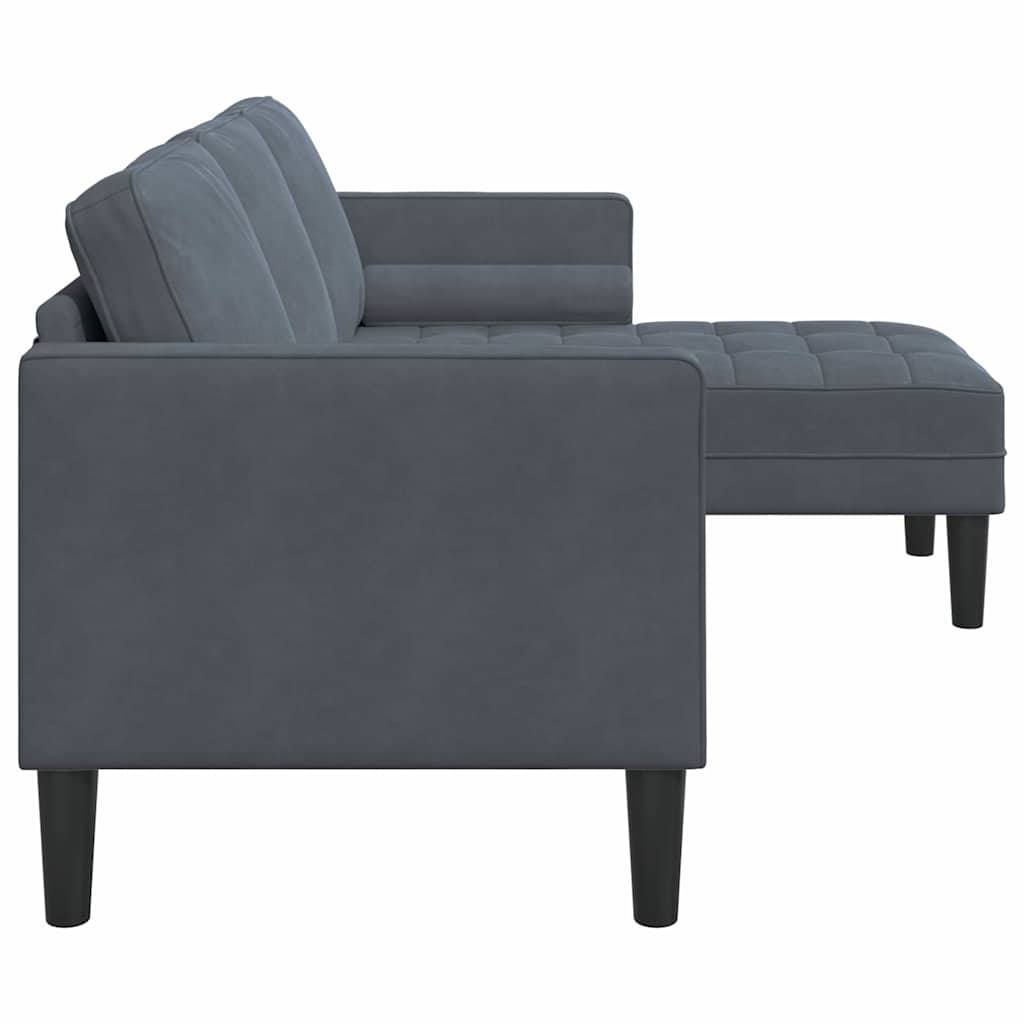Set di divani con cuscino Grigio scuro Poliestere