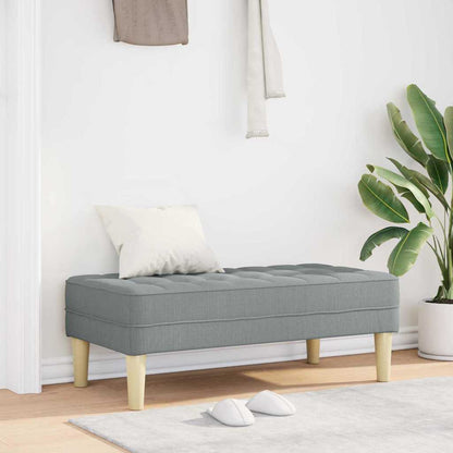panchina con cuscino Grigio chiaro 113 x 57 x 39 cm Tessuto