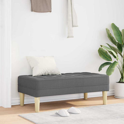 panchina con cuscino Grigio scuro 113 x 57 x 39 cm Tessuto