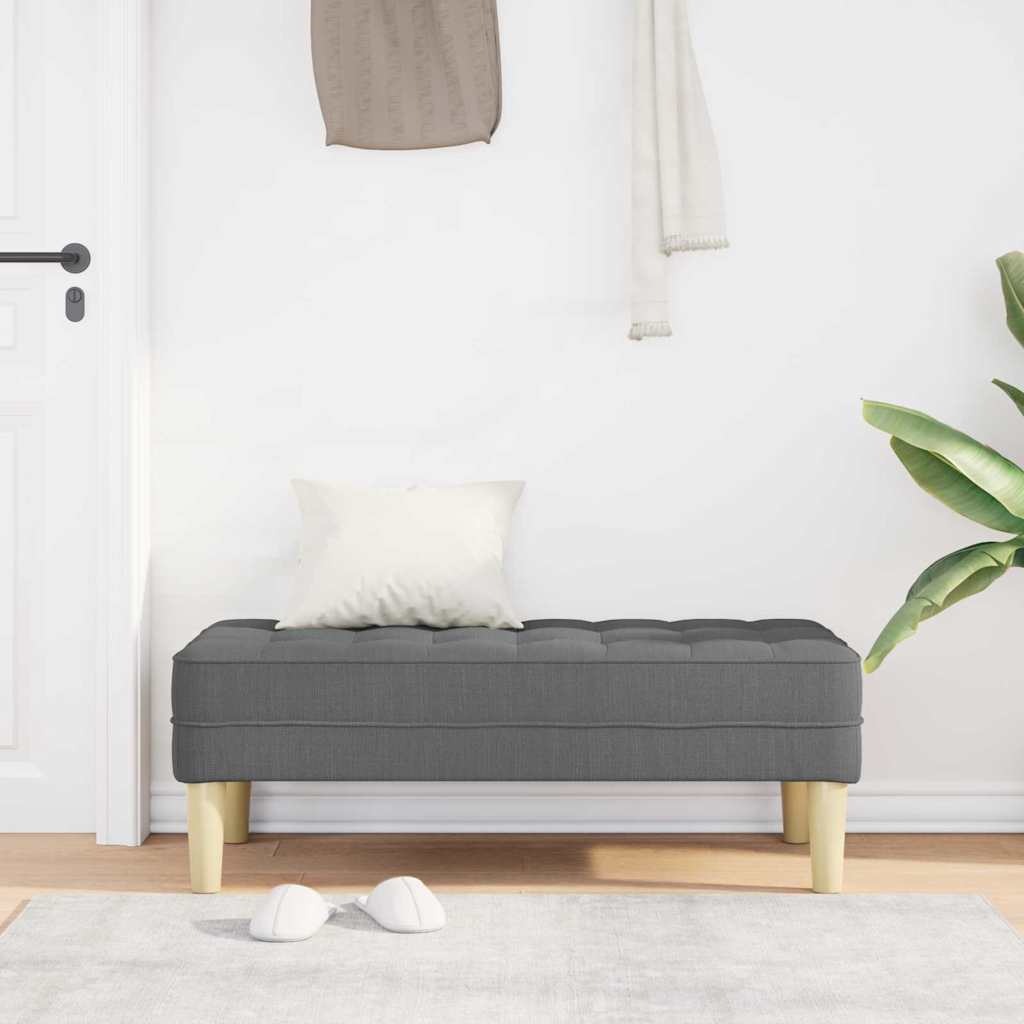 panchina con cuscino Grigio scuro 113 x 57 x 39 cm Tessuto
