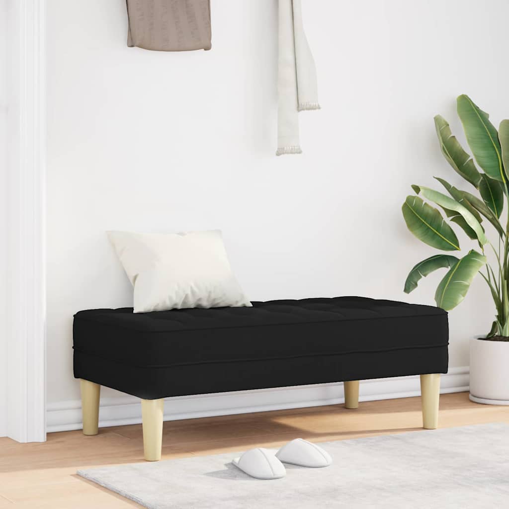 panchina con cuscino Nero 113 x 57 x 39 cm Tessuto