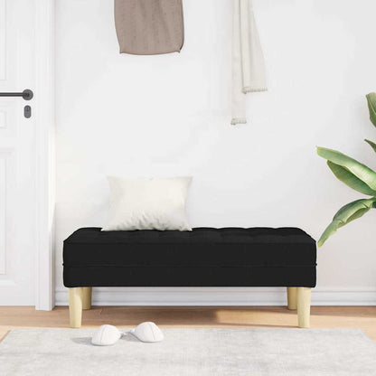 panchina con cuscino Nero 113 x 57 x 39 cm Tessuto