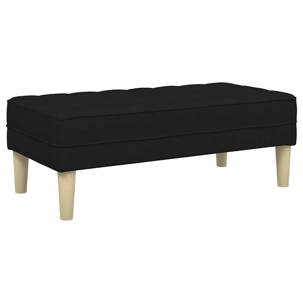 panchina con cuscino Nero 113 x 57 x 39 cm Tessuto