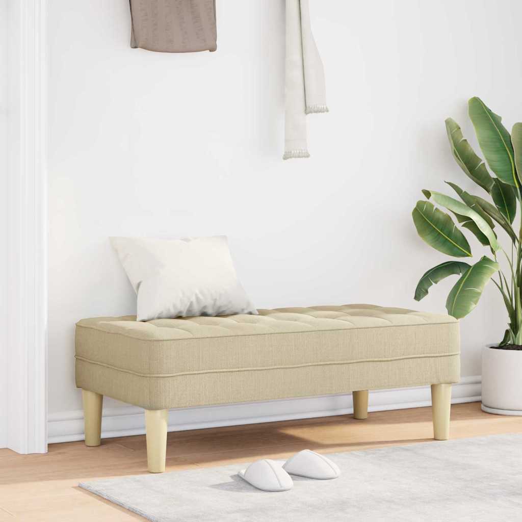 panchina con cuscino Crema 113 x 57 x 39 cm Tessuto